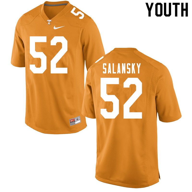 Youth #52 Matthew Salansky Tennessee Volunteers College Football Jerseys Sale-Orange